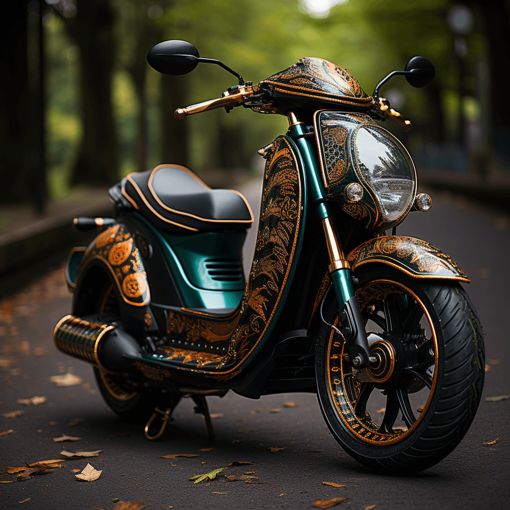 Activa-Scooter-Modied-in-golden-teal-color-Varient-3